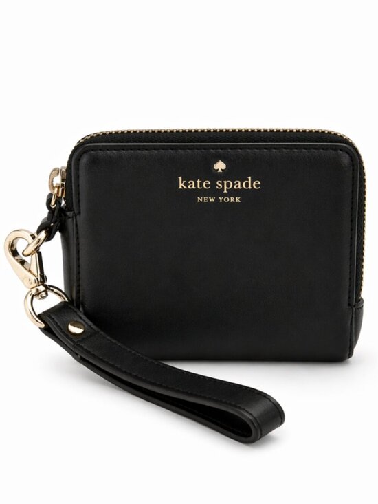 kate spade Handbags - KATE SPADE Madison Small L-Zip Black Leather Wallet Wristlet